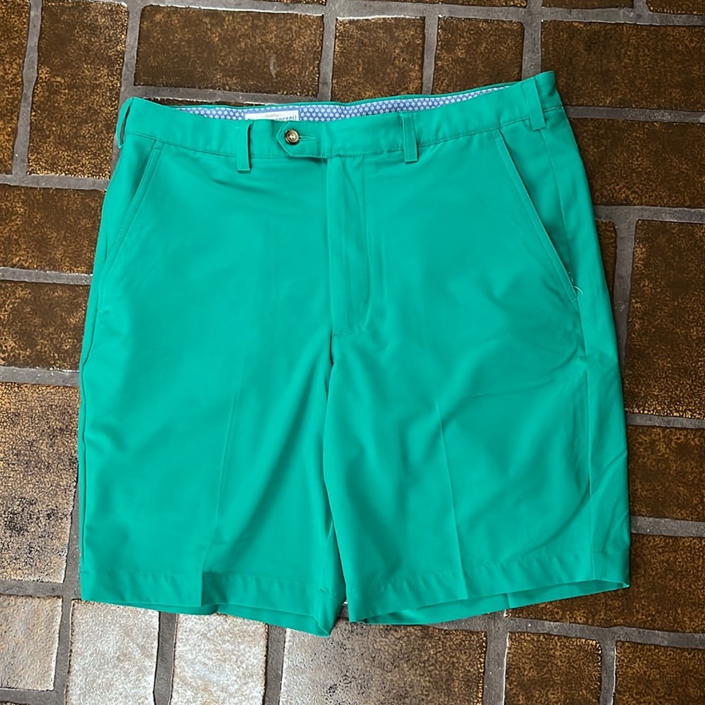 Donald Ross Sportswear Green Thistle Stretch Flat Front Golf Short